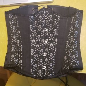 Skull and crossbones metal bones corset size 22